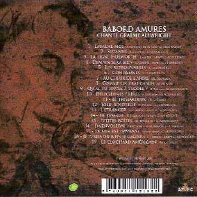 Verso de la jacquette du CD "Babord Amures chaznte Graeme Allwright"